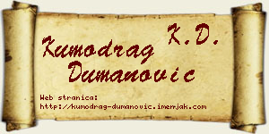 Kumodrag Dumanović vizit kartica